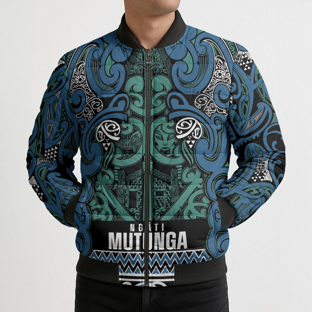Aotearoa Iwi Ngati Mutunga Bomber Puffer Jacket Maori Wharenui House Tribal Pattern