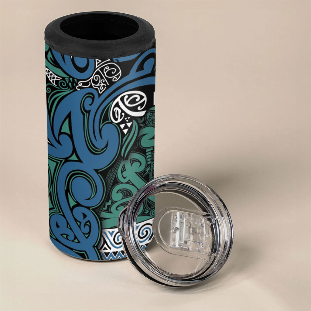 Aotearoa Iwi Ngati Mutunga 4 in 1 Can Cooler Tumbler Maori Wharenui House Tribal Pattern