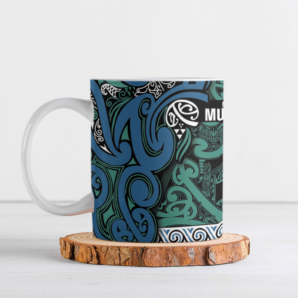 Aotearoa Iwi Ngati Mutunga Ceramic Mug Maori Wharenui House Tribal Pattern