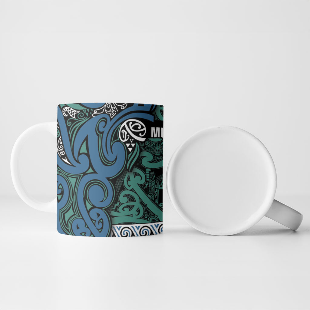 Aotearoa Iwi Ngati Mutunga Ceramic Mug Maori Wharenui House Tribal Pattern