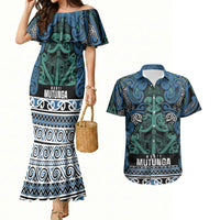 Aotearoa Iwi Ngati Mutunga Couples Matching Mermaid Dress and Hawaiian Shirt Maori Wharenui House Tribal Pattern