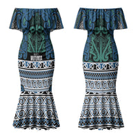 Aotearoa Iwi Ngati Mutunga Couples Matching Mermaid Dress and Hawaiian Shirt Maori Wharenui House Tribal Pattern