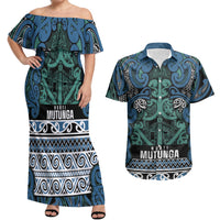 Aotearoa Iwi Ngati Mutunga Couples Matching Off Shoulder Maxi Dress and Hawaiian Shirt Maori Wharenui House Tribal Pattern