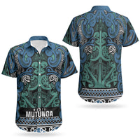 Aotearoa Iwi Ngati Mutunga Couples Matching Off Shoulder Short Dress and Hawaiian Shirt Maori Wharenui House Tribal Pattern