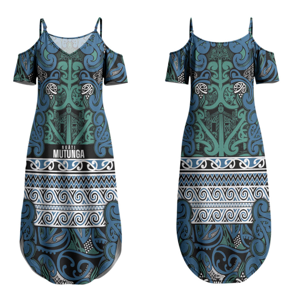 Aotearoa Iwi Ngati Mutunga Couples Matching Summer Maxi Dress and Hawaiian Shirt Maori Wharenui House Tribal Pattern