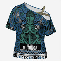 Aotearoa Iwi Ngati Mutunga Cross Shoulder Shirt Maori Wharenui House Tribal Pattern