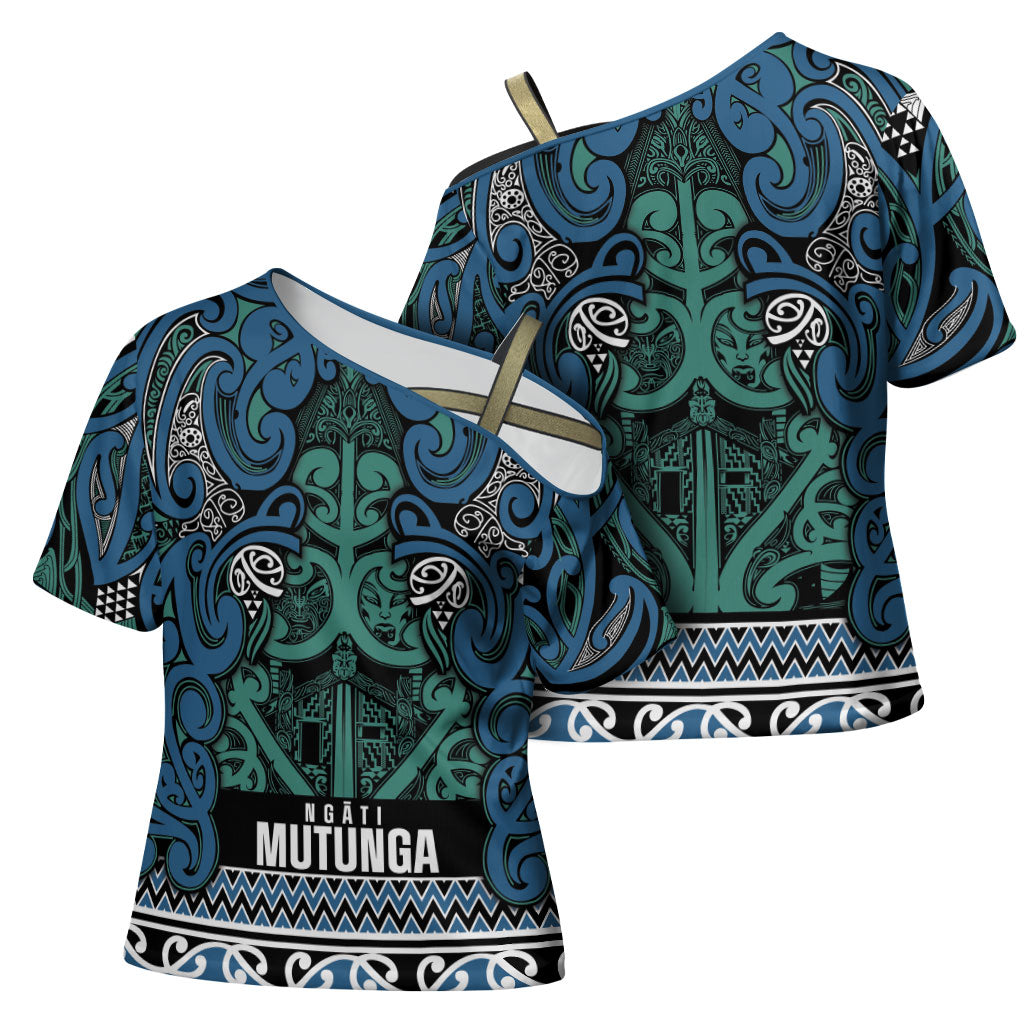 Aotearoa Iwi Ngati Mutunga Cross Shoulder Shirt Maori Wharenui House Tribal Pattern