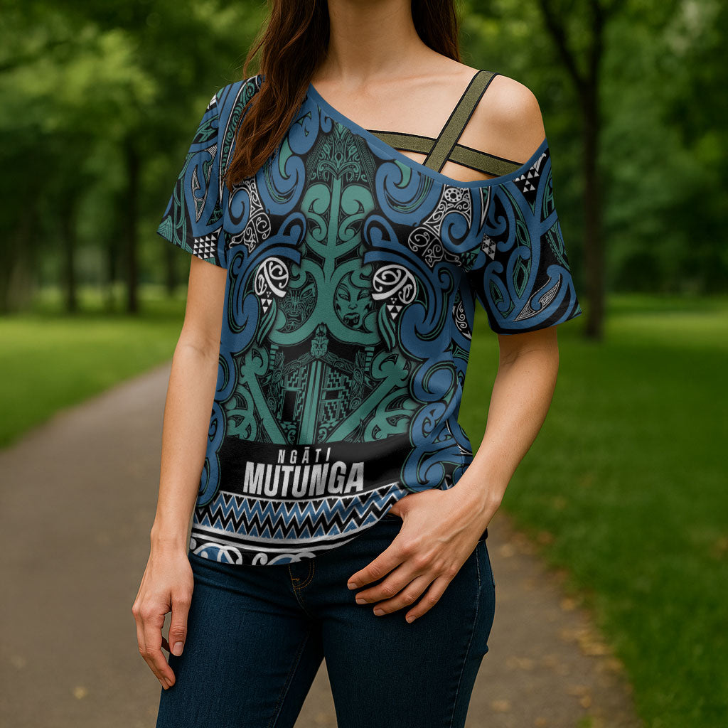 Aotearoa Iwi Ngati Mutunga Cross Shoulder Shirt Maori Wharenui House Tribal Pattern