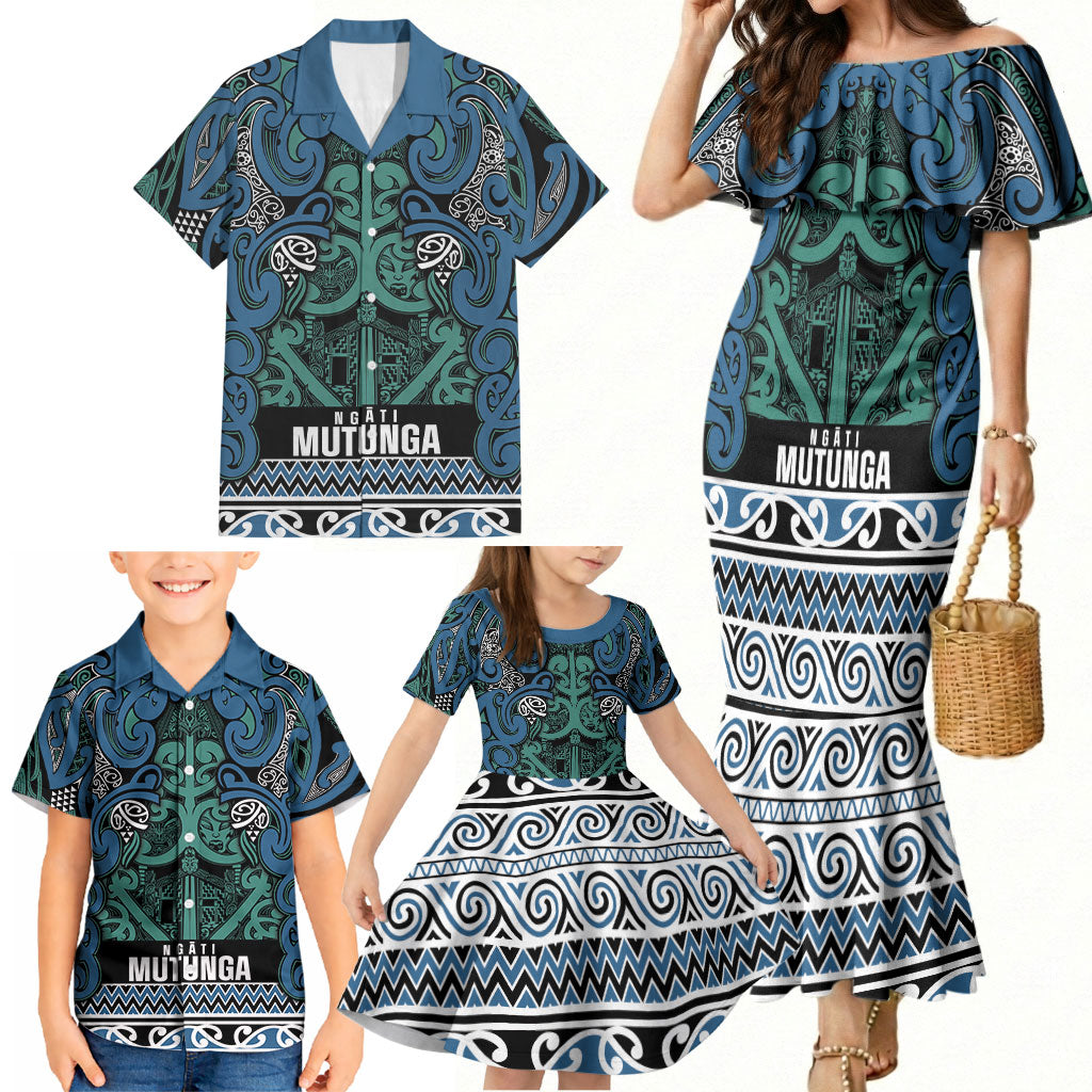 Aotearoa Iwi Ngati Mutunga Family Matching Mermaid Dress and Hawaiian Shirt Maori Wharenui House Tribal Pattern LT9 - Polynesian Pride