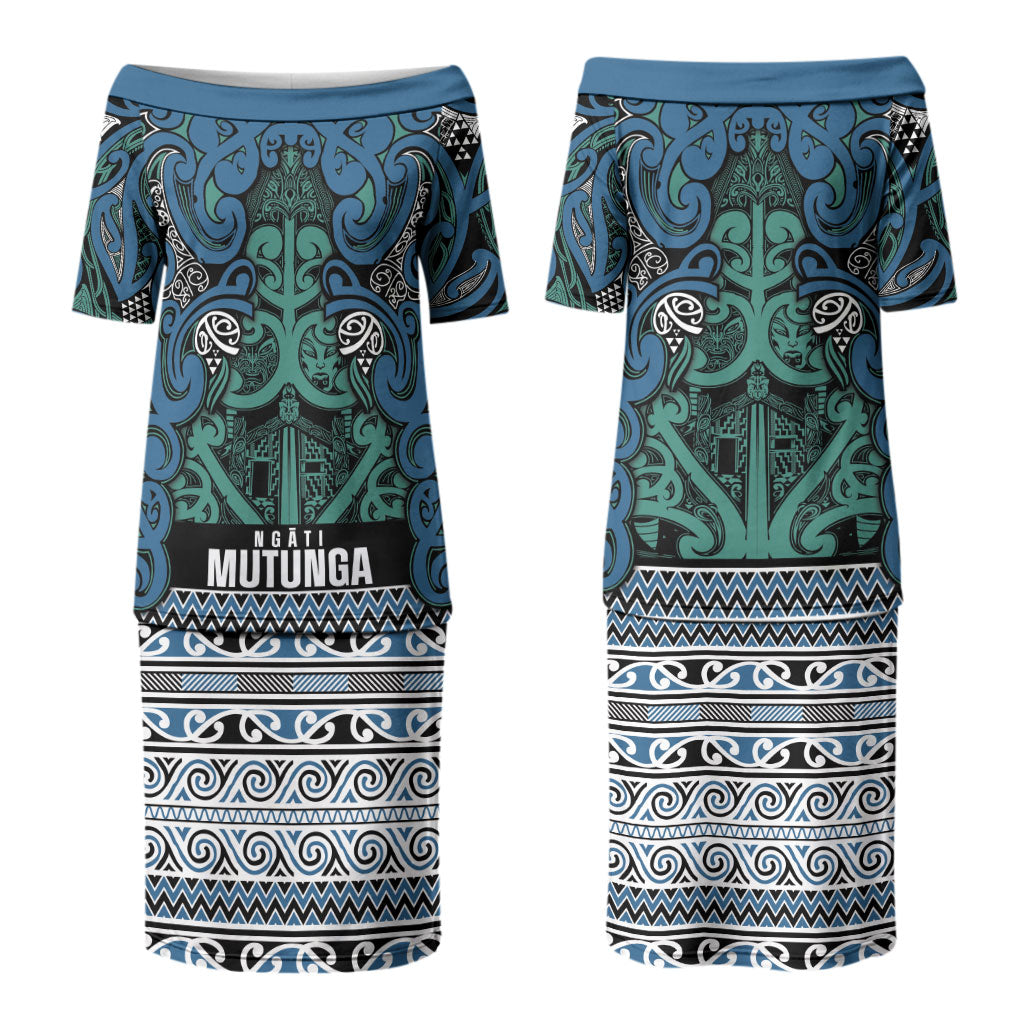 Aotearoa Iwi Ngati Mutunga Family Matching Puletasi and Hawaiian Shirt Maori Wharenui House Tribal Pattern