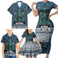 Aotearoa Iwi Ngati Mutunga Family Matching Short Sleeve Bodycon Dress and Hawaiian Shirt Maori Wharenui House Tribal Pattern