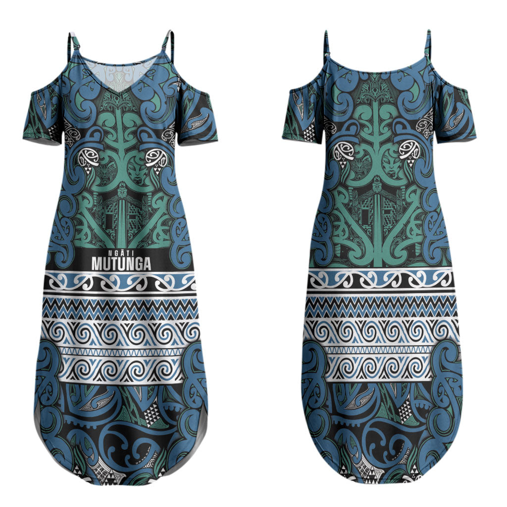 Aotearoa Iwi Ngati Mutunga Family Matching Summer Maxi Dress and Hawaiian Shirt Maori Wharenui House Tribal Pattern