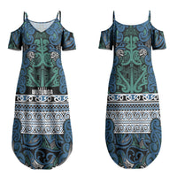Aotearoa Iwi Ngati Mutunga Family Matching Summer Maxi Dress and Hawaiian Shirt Maori Wharenui House Tribal Pattern