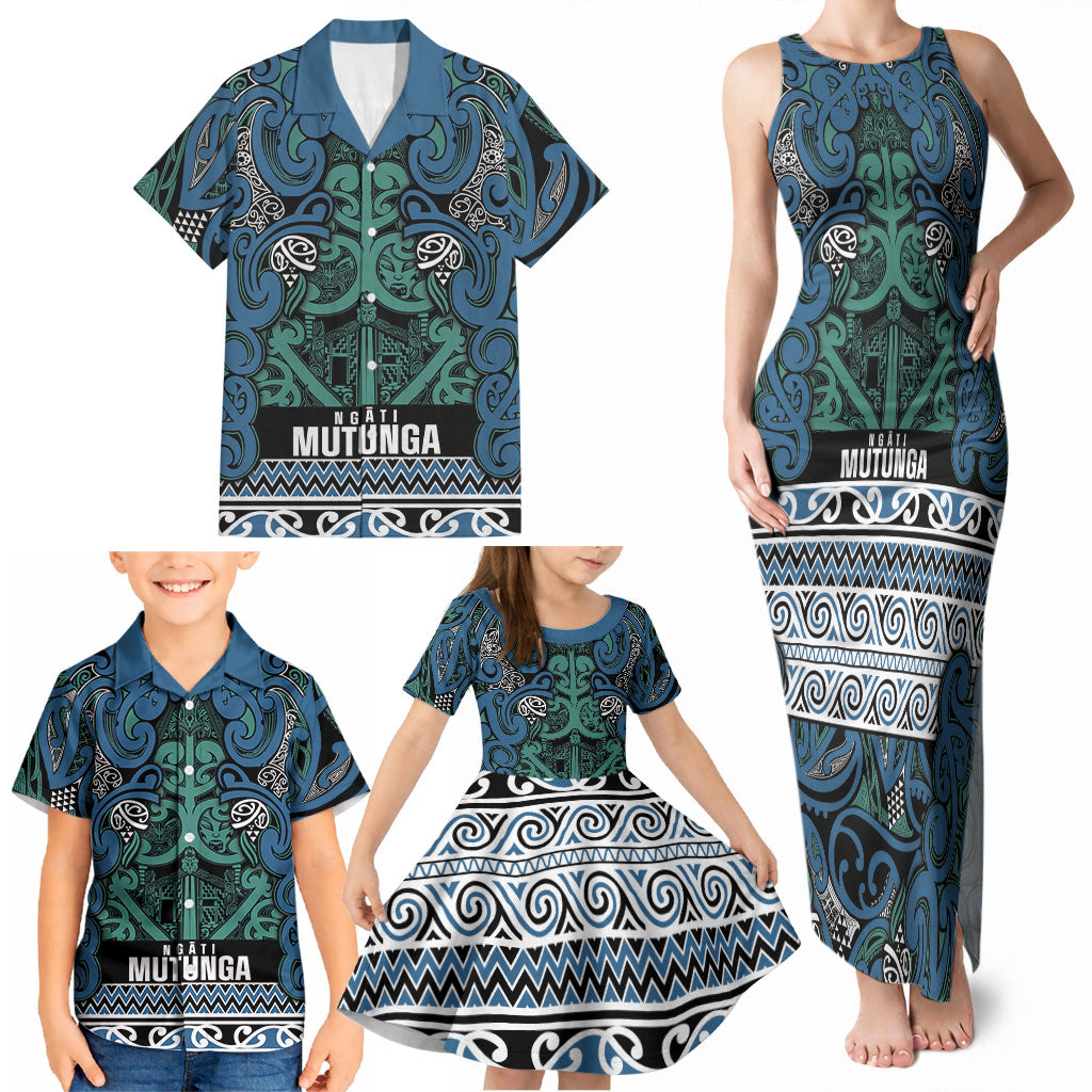 Aotearoa Iwi Ngati Mutunga Family Matching Tank Maxi Dress and Hawaiian Shirt Maori Wharenui House Tribal Pattern LT9 - Polynesian Pride