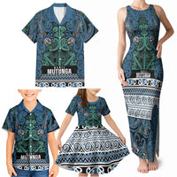 Aotearoa Iwi Ngati Mutunga Family Matching Tank Maxi Dress and Hawaiian Shirt Maori Wharenui House Tribal Pattern