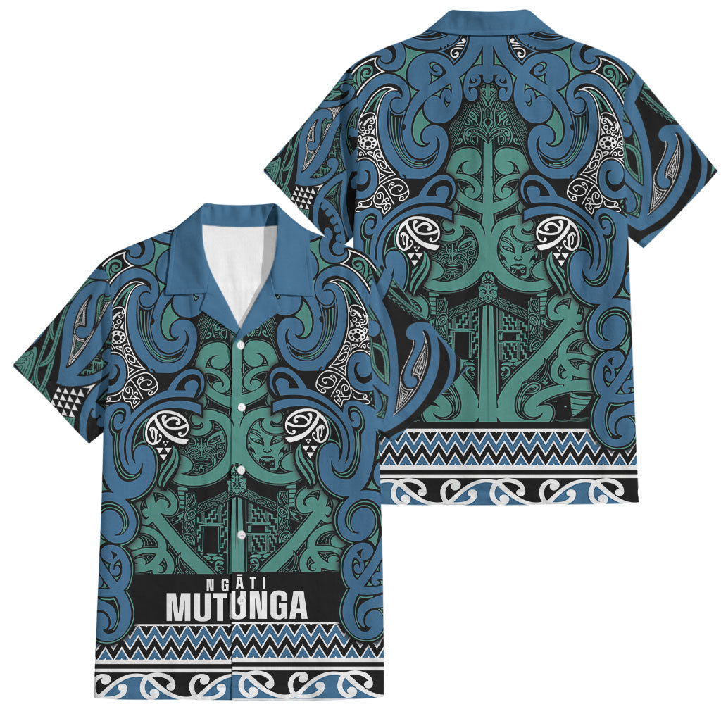 Aotearoa Iwi Ngati Mutunga Family Matching Tank Maxi Dress and Hawaiian Shirt Maori Wharenui House Tribal Pattern