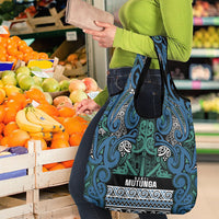 Aotearoa Iwi Ngati Mutunga Grocery Bag Maori Wharenui House Tribal Pattern