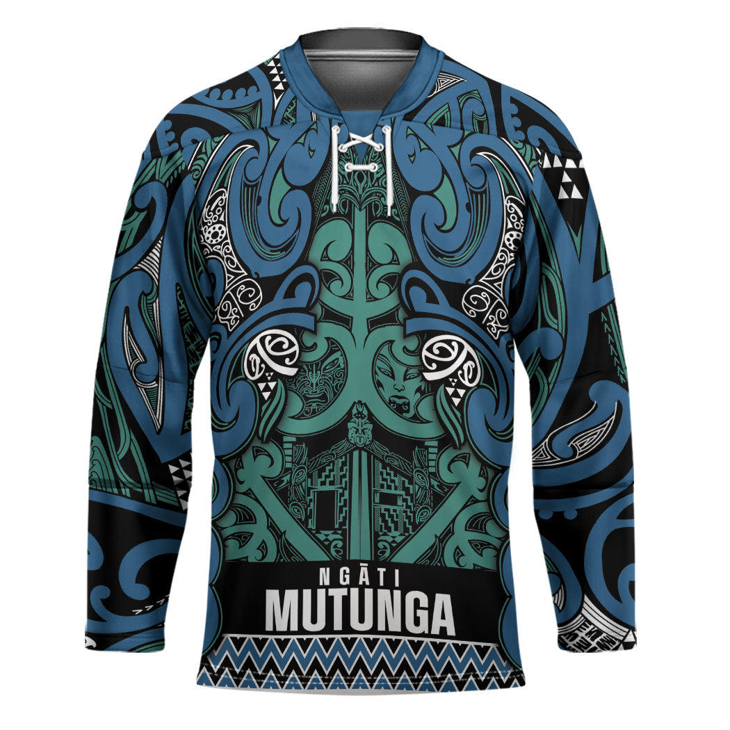 Aotearoa Iwi Ngati Mutunga Hockey Jersey Maori Wharenui House Tribal Pattern