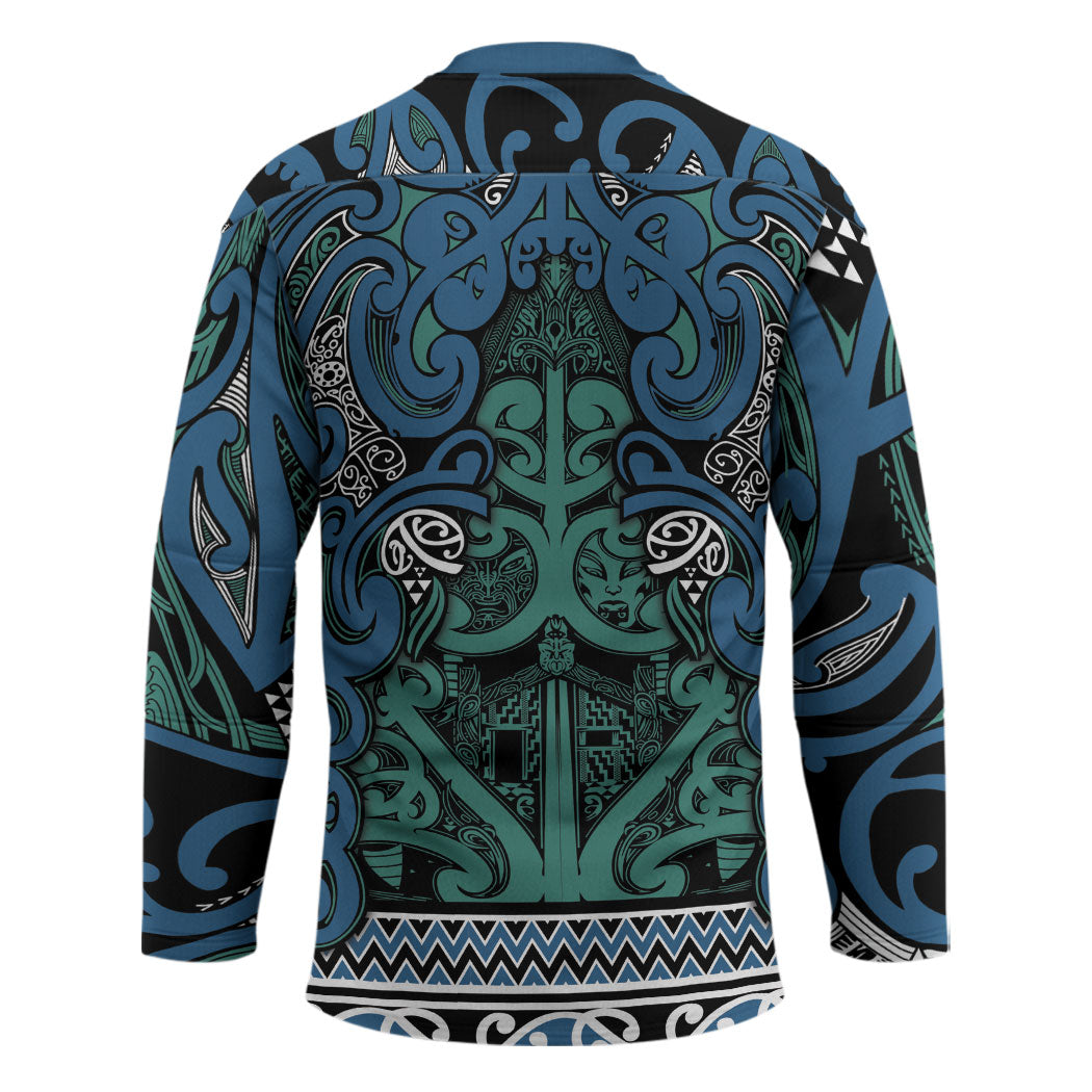 Aotearoa Iwi Ngati Mutunga Hockey Jersey Maori Wharenui House Tribal Pattern