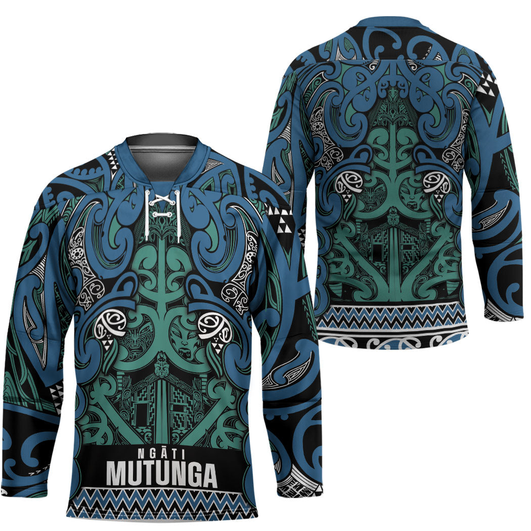 Aotearoa Iwi Ngati Mutunga Hockey Jersey Maori Wharenui House Tribal Pattern