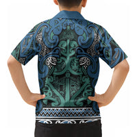 Aotearoa Iwi Ngati Mutunga Kid Hawaiian Shirt Maori Wharenui House Tribal Pattern