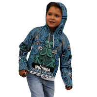 Aotearoa Iwi Ngati Mutunga Kid Hoodie Maori Wharenui House Tribal Pattern