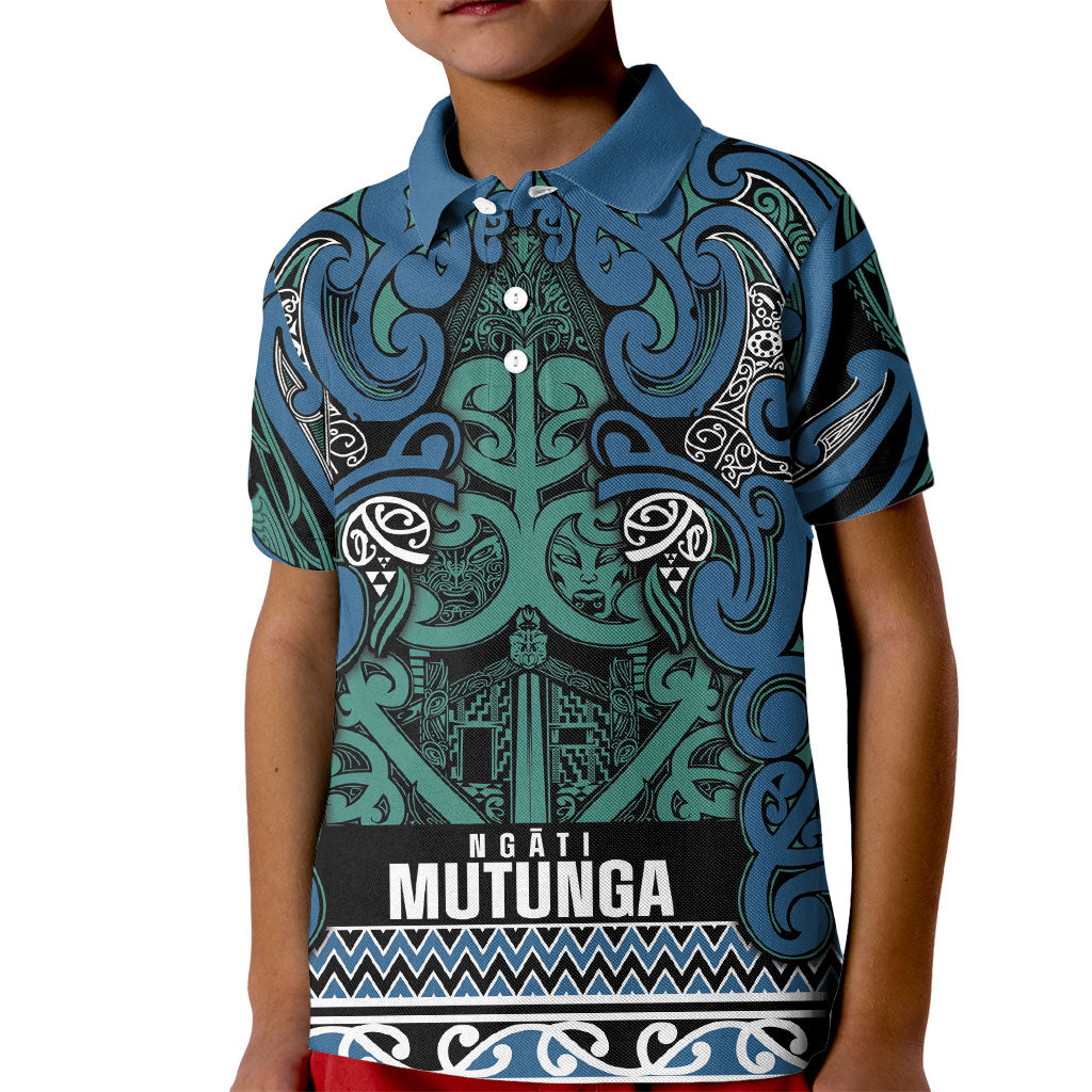 Aotearoa Iwi Ngati Mutunga Kid Polo Shirt Maori Wharenui House Tribal Pattern