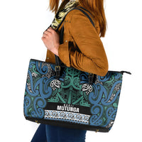 Aotearoa Iwi Ngati Mutunga Leather Tote Bag Maori Wharenui House Tribal Pattern