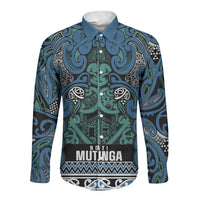 Aotearoa Iwi Ngati Mutunga Long Sleeve Button Shirt Maori Wharenui House Tribal Pattern