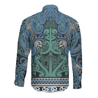 Aotearoa Iwi Ngati Mutunga Long Sleeve Button Shirt Maori Wharenui House Tribal Pattern