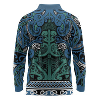 Aotearoa Iwi Ngati Mutunga Long Sleeve Polo Shirt Maori Wharenui House Tribal Pattern