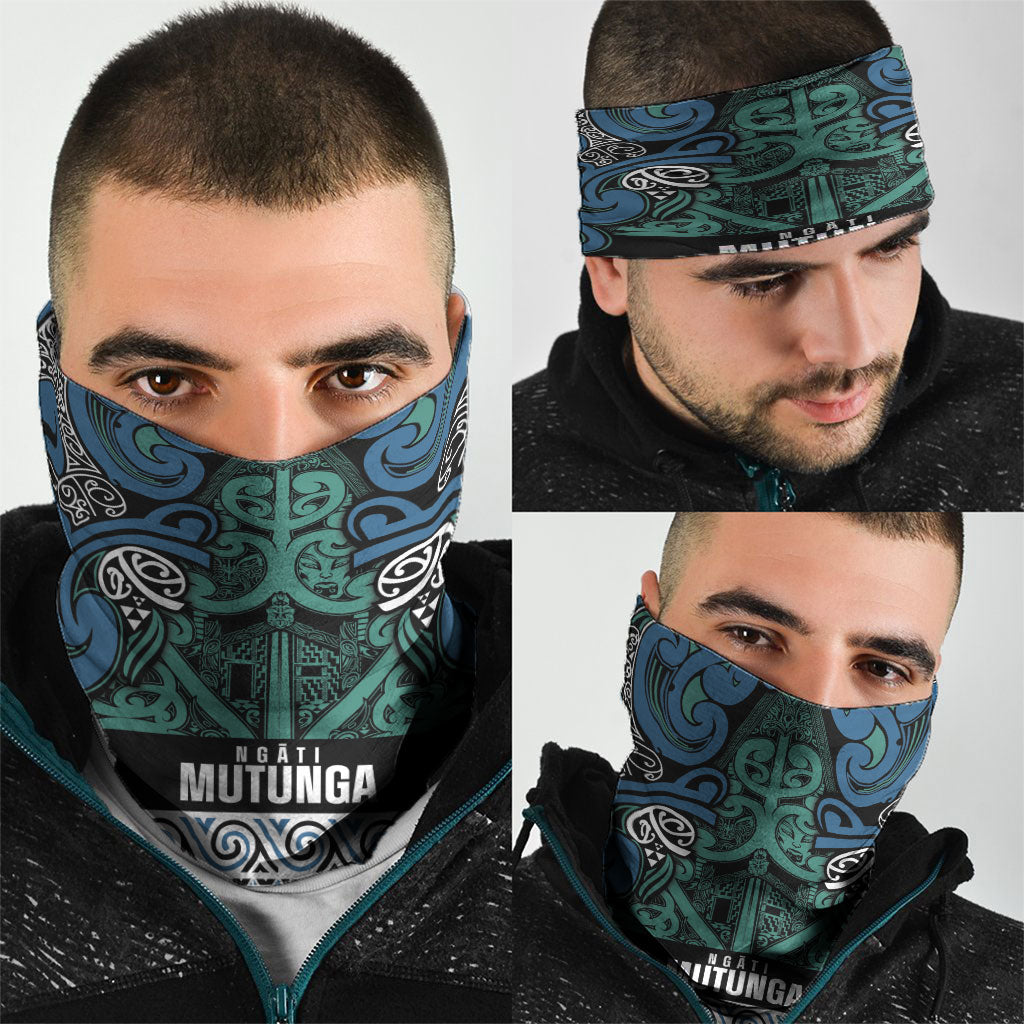 Aotearoa Iwi Ngati Mutunga Neck Gaiter Maori Wharenui House Tribal Pattern