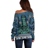 Aotearoa Iwi Ngati Mutunga Off Shoulder Sweater Maori Wharenui House Tribal Pattern