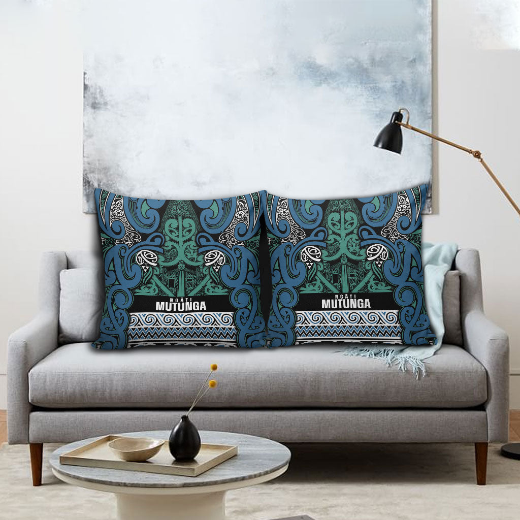 Aotearoa Iwi Ngati Mutunga Pillow Cover Maori Wharenui House Tribal Pattern