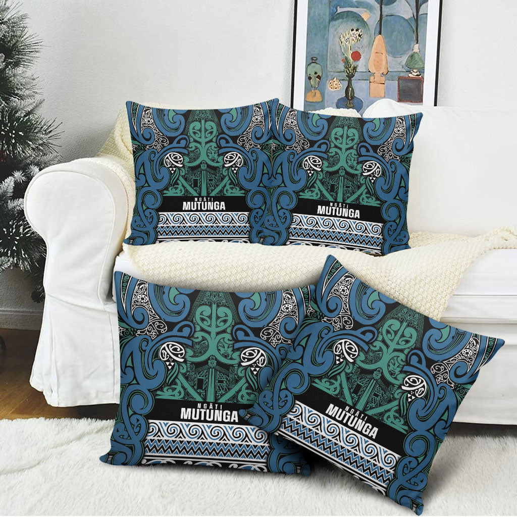 Aotearoa Iwi Ngati Mutunga Pillow Cover Maori Wharenui House Tribal Pattern