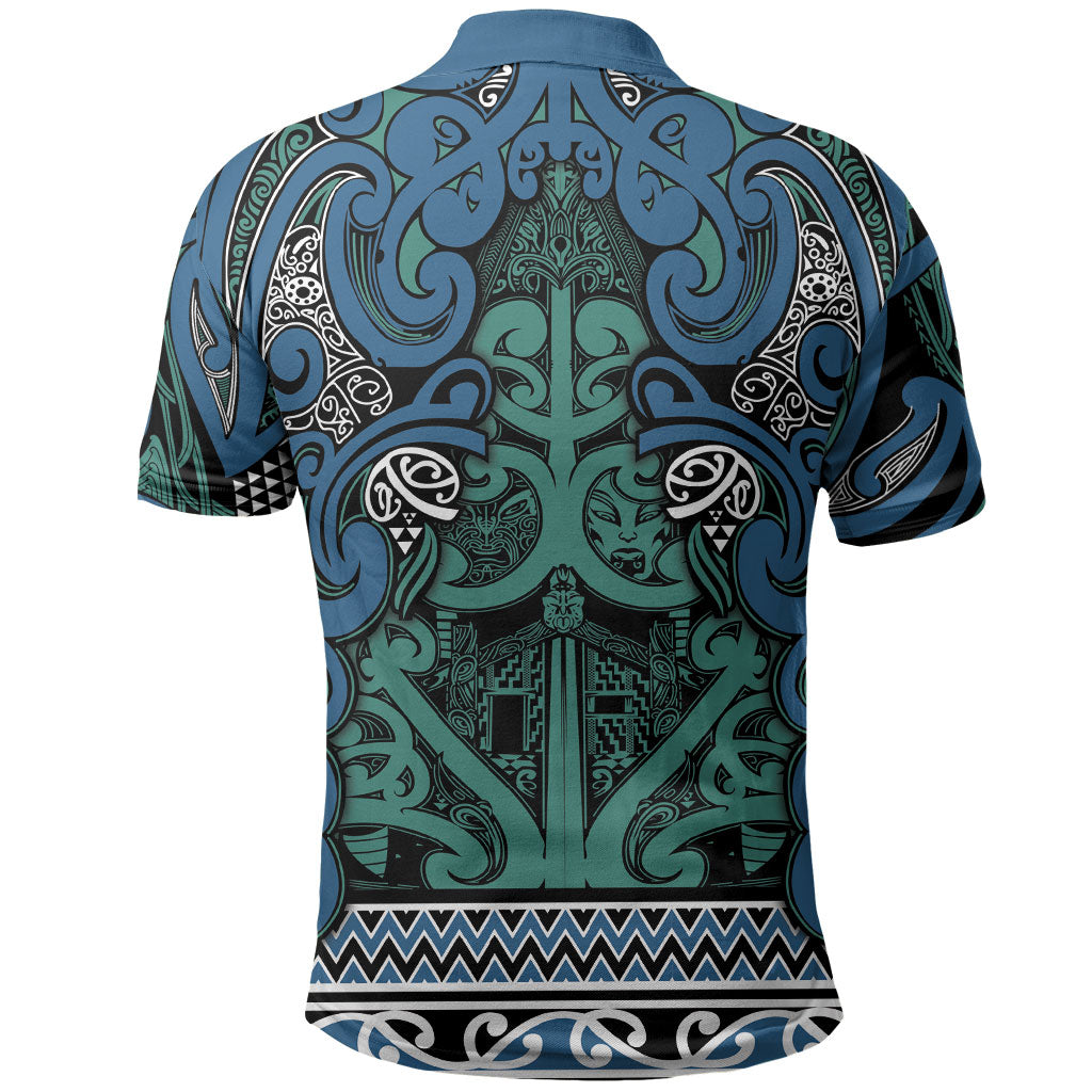 Aotearoa Iwi Ngati Mutunga Polo Shirt Maori Wharenui House Tribal Pattern