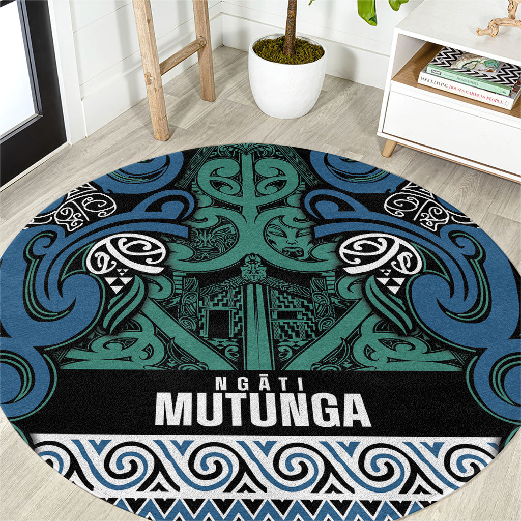 Aotearoa Iwi Ngati Mutunga Round Carpet Maori Wharenui House Tribal Pattern
