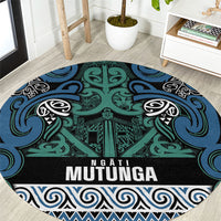 Aotearoa Iwi Ngati Mutunga Round Carpet Maori Wharenui House Tribal Pattern
