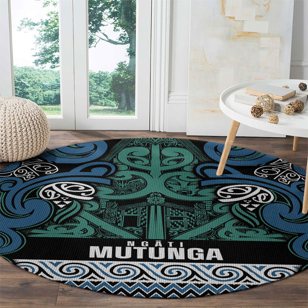 Aotearoa Iwi Ngati Mutunga Round Carpet Maori Wharenui House Tribal Pattern