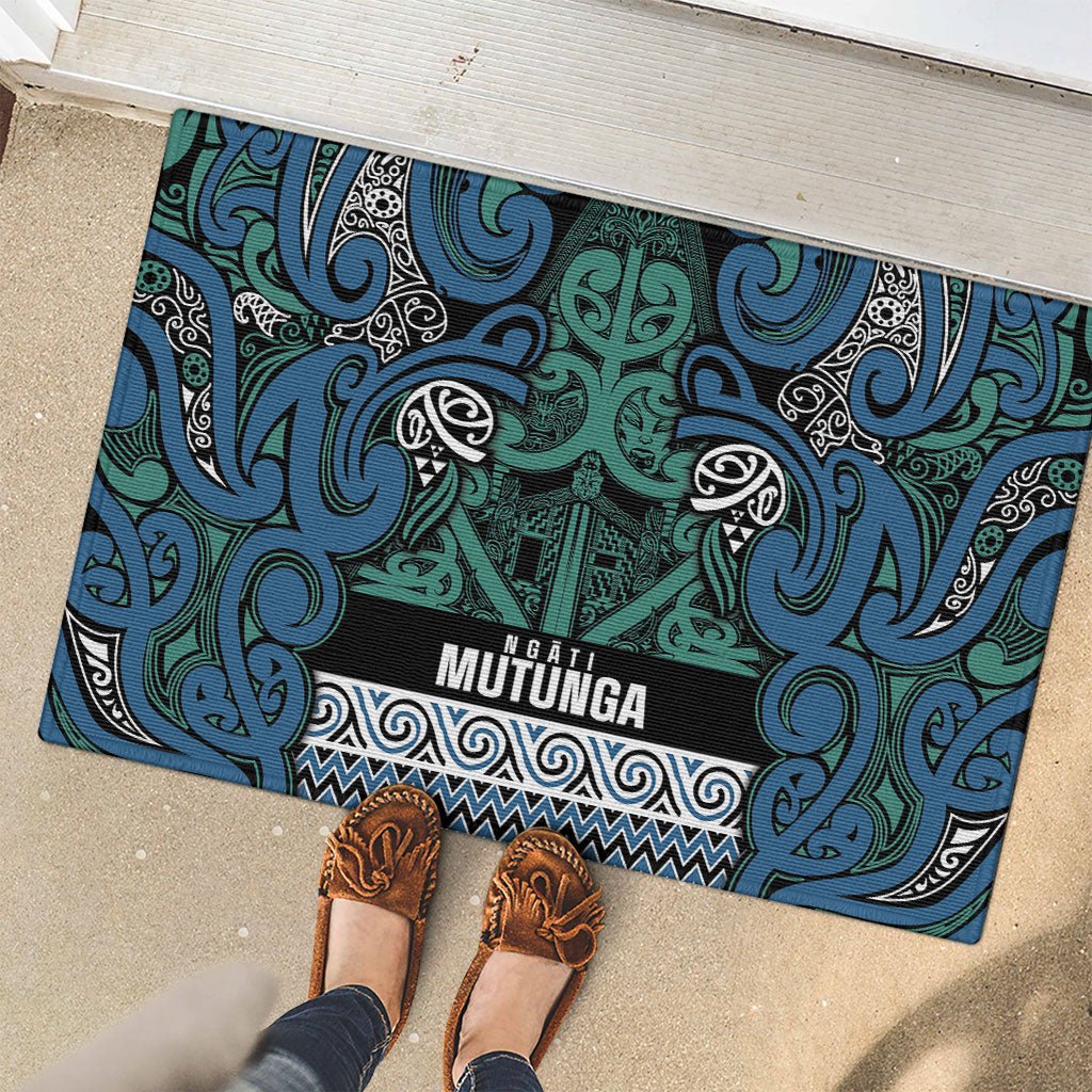 Aotearoa Iwi Ngati Mutunga Rubber Doormat Maori Wharenui House Tribal Pattern