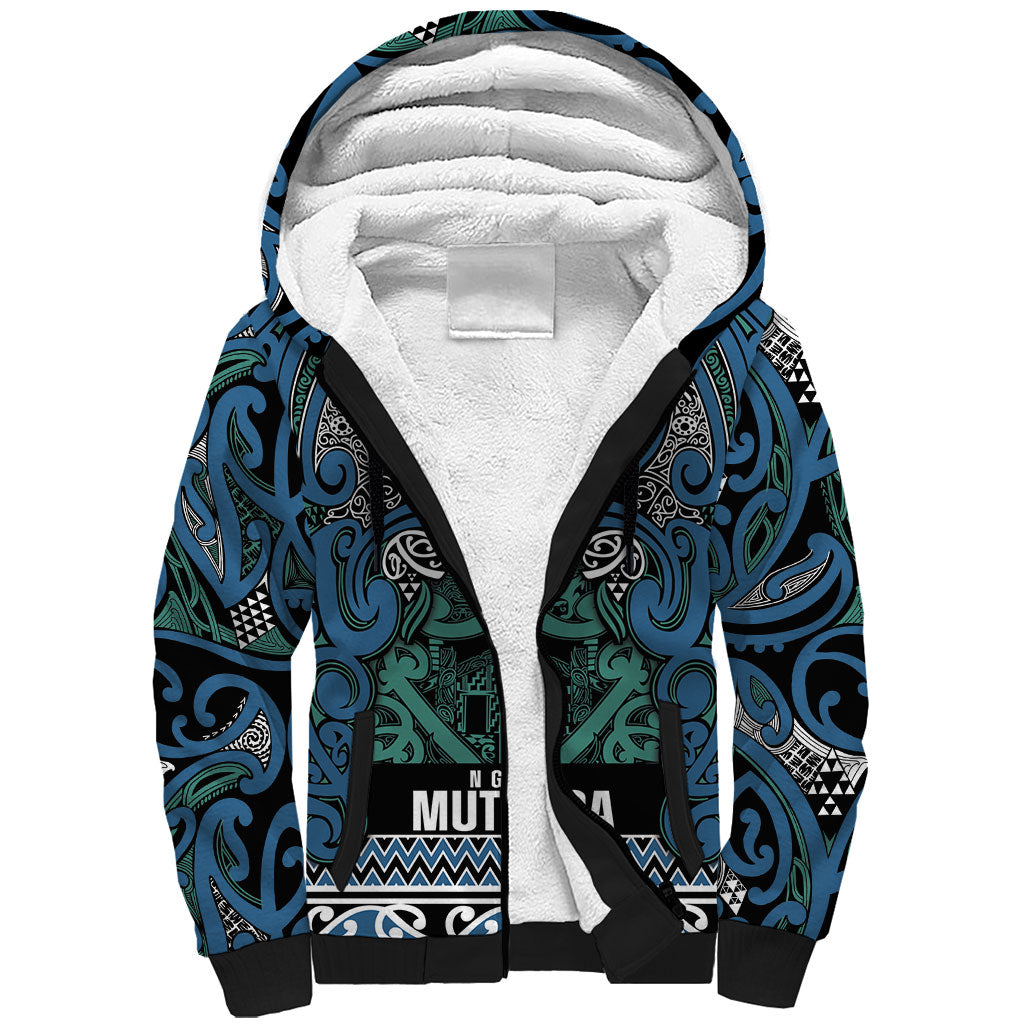 Aotearoa Iwi Ngati Mutunga Sherpa Hoodie Maori Wharenui House Tribal Pattern