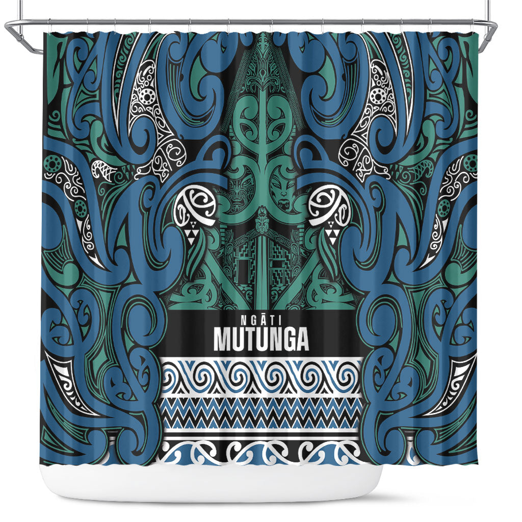 Aotearoa Iwi Ngati Mutunga Shower Curtain Maori Wharenui House Tribal Pattern