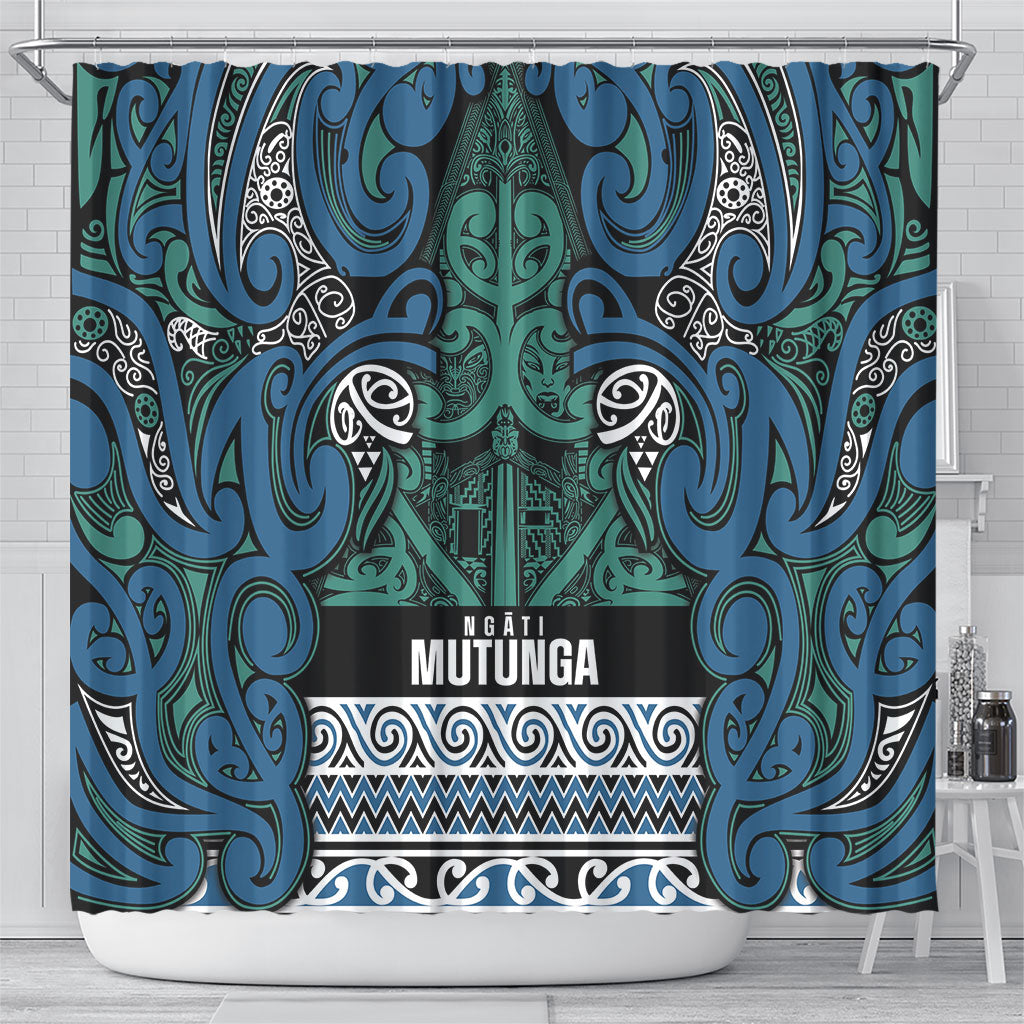 Aotearoa Iwi Ngati Mutunga Shower Curtain Maori Wharenui House Tribal Pattern