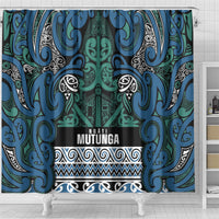 Aotearoa Iwi Ngati Mutunga Shower Curtain Maori Wharenui House Tribal Pattern