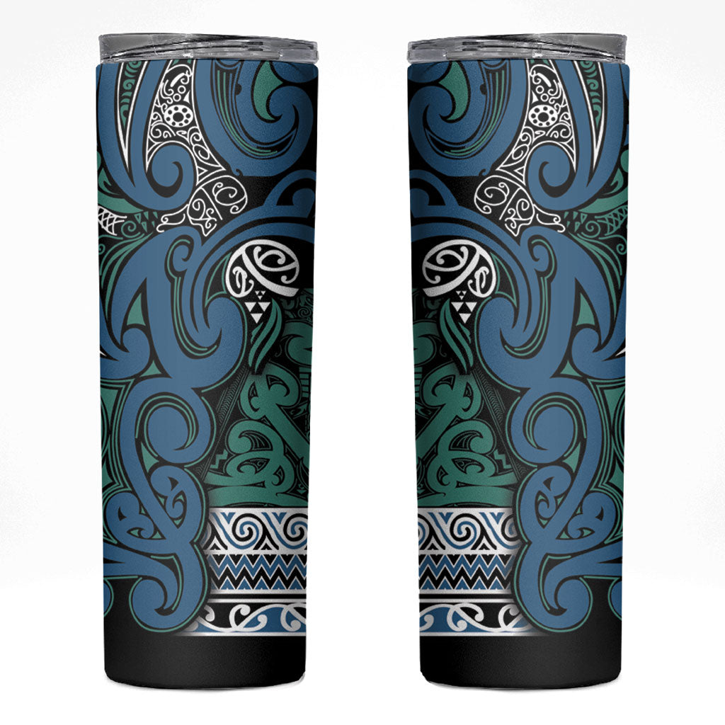 Aotearoa Iwi Ngati Mutunga Skinny Tumbler Maori Wharenui House Tribal Pattern