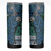 Aotearoa Iwi Ngati Mutunga Skinny Tumbler Maori Wharenui House Tribal Pattern
