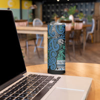 Aotearoa Iwi Ngati Mutunga Skinny Tumbler Maori Wharenui House Tribal Pattern