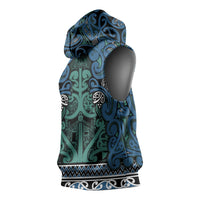 Aotearoa Iwi Ngati Mutunga Sleeveless Hoodie Maori Wharenui House Tribal Pattern