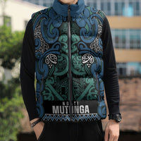 Aotearoa Iwi Ngati Mutunga Sleeveless Puffer Jacket Maori Wharenui House Tribal Pattern