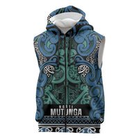 Aotearoa Iwi Ngati Mutunga Sleeveless Zip Hoodie Maori Wharenui House Tribal Pattern